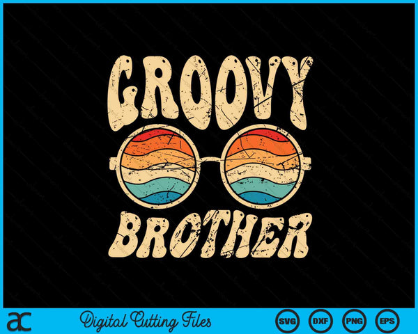 Groovy Brother 70s esthetische nostalgie jaren 1970 SVG PNG digitale afdrukbare bestanden