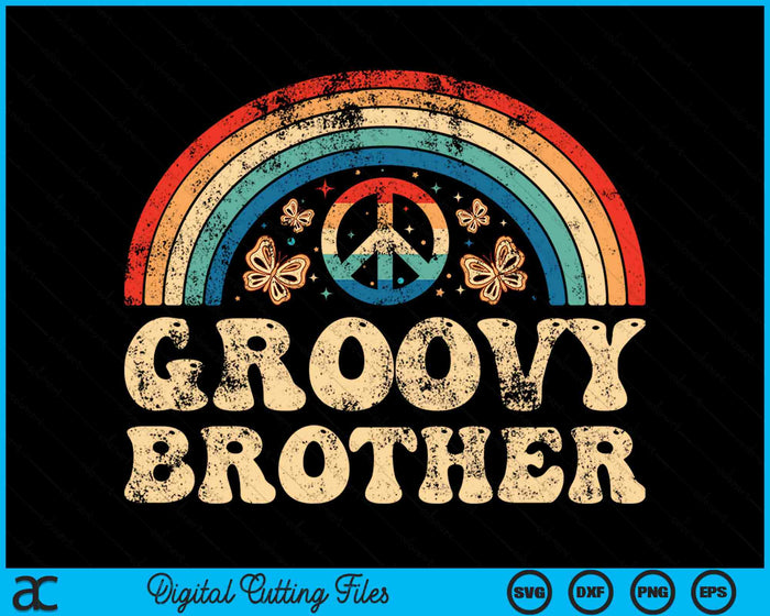 Groovy Brother jaren '70 esthetische nostalgie jaren 1970 Retro SVG PNG snijden afdrukbare bestanden