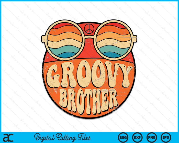 Groovy Brother jaren '70 esthetische nostalgie jaren 1970 Vintage SVG PNG snijden afdrukbare bestanden