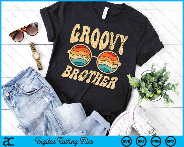 Groovy Brother 70s esthetische nostalgie jaren 1970 SVG PNG digitale afdrukbare bestanden