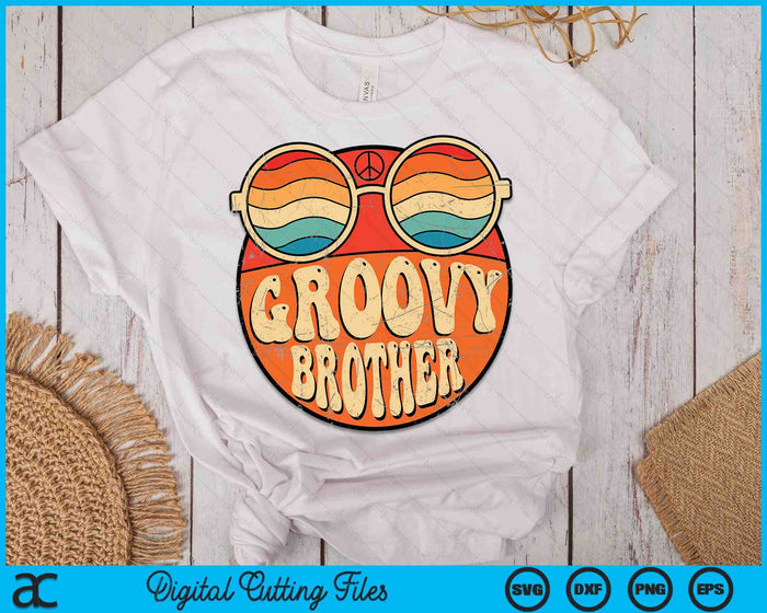 Groovy Brother jaren '70 esthetische nostalgie jaren 1970 Vintage SVG PNG snijden afdrukbare bestanden