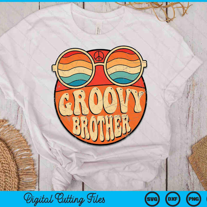 Groovy Brother jaren '70 esthetische nostalgie jaren 1970 Vintage SVG PNG snijden afdrukbare bestanden