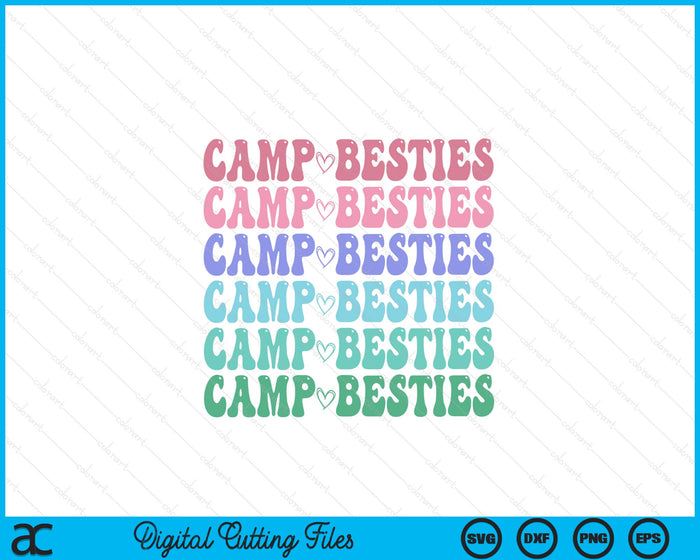 Groovy CAMP BESTIES Girls Campfire Crew Ladies Team Cousin SVG PNG Digital Printable Files