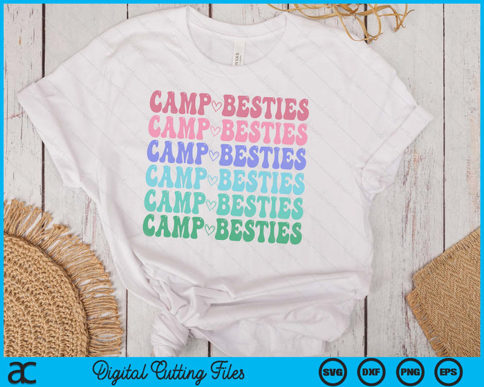 Groovy CAMP BESTIES Girls Campfire Crew Ladies Team Cousin SVG PNG Digital Printable Files