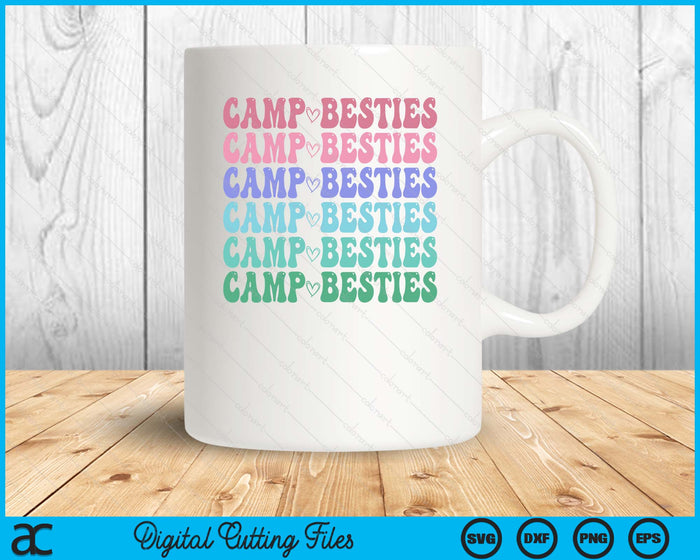 Groovy CAMP BESTIES Girls Campfire Crew Ladies Team Cousin SVG PNG Digital Printable Files