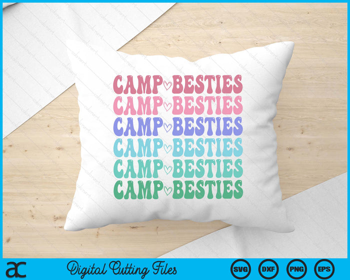 Groovy CAMP BESTIES Girls Campfire Crew Ladies Team Cousin SVG PNG Digital Printable Files