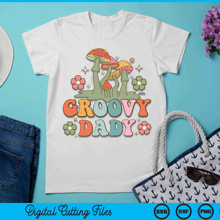 Groovy Dady 70s esthetische nostalgie jaren 1970 hippie dady retro SVG PNG digitale snijbestanden