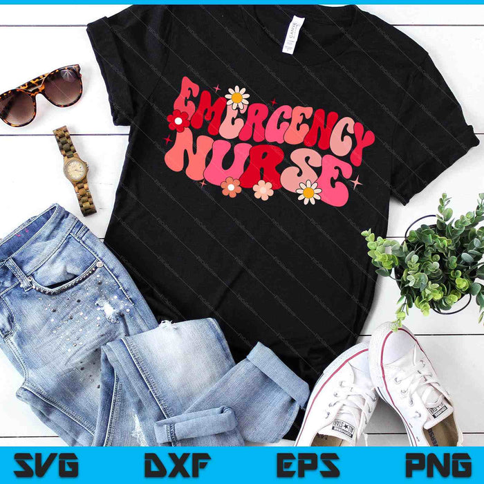 Groovy ER Nurse Emergency Nurse School Women Nursing Room SVG PNG Digital Printable Files