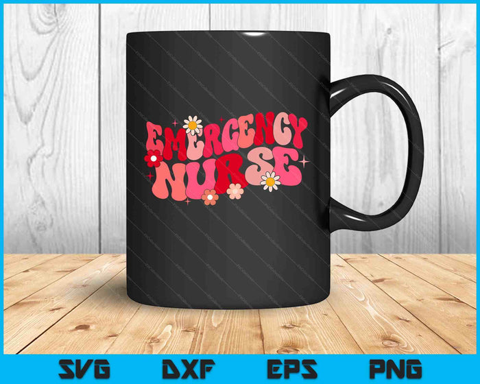 Groovy ER Nurse Emergency Nurse School Women Nursing Room SVG PNG Digital Printable Files