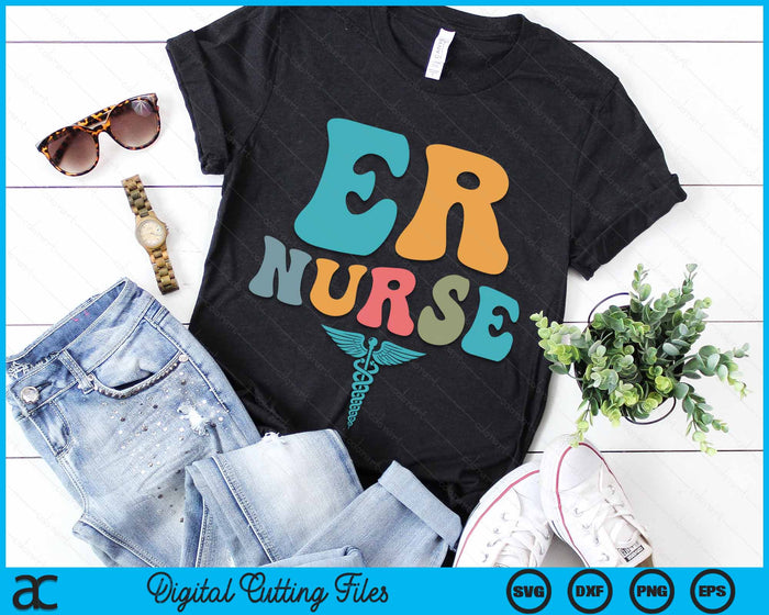 Groovy ER Nurse Emergency Room Nurse Nursing SVG PNG Digital Cutting Files