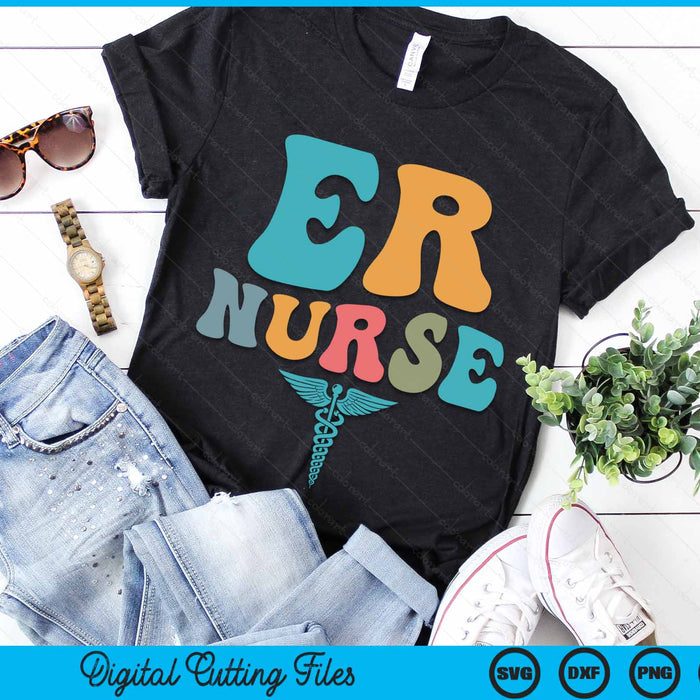 Groovy ER Nurse Emergency Room Nurse Nursing SVG PNG Digital Cutting Files