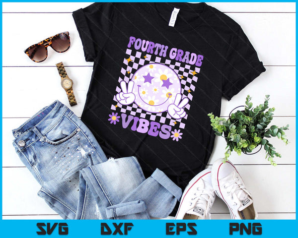 Groovy Fourth Grade Vibes Back to School 4th Grade Teacher SVG PNG Digital Printable Files