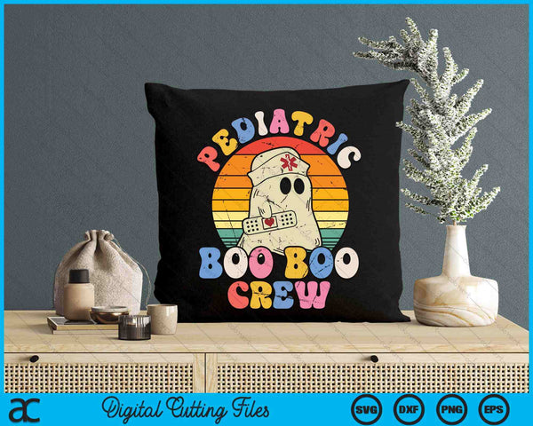 Groovy Ghost Halloween Pediatric RN Nurse Boo Boo Crew SVG PNG Digital Cutting Files