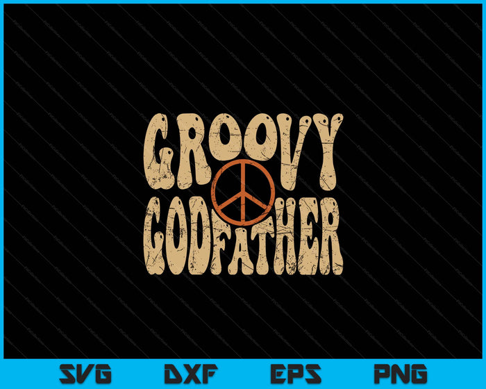 Groovy Godfather jaren '70 esthetische nostalgie jaren 1970 Retro SVG PNG digitale afdrukbare bestanden