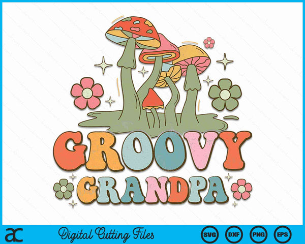 Groovy Grandpa 70s Aesthetic Nostalgia 1970's Hippie Grandpa Retro SVG PNG Digital Cutting Files