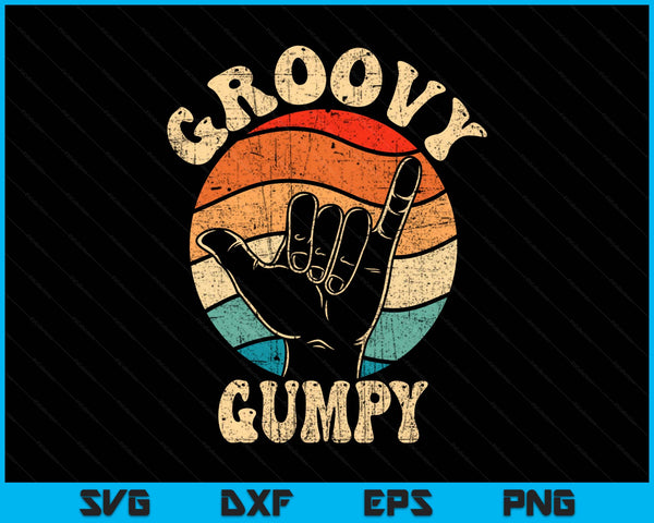 Groovy gumpy 70s aesthetic nostalgia 1970's retro SVG cut file