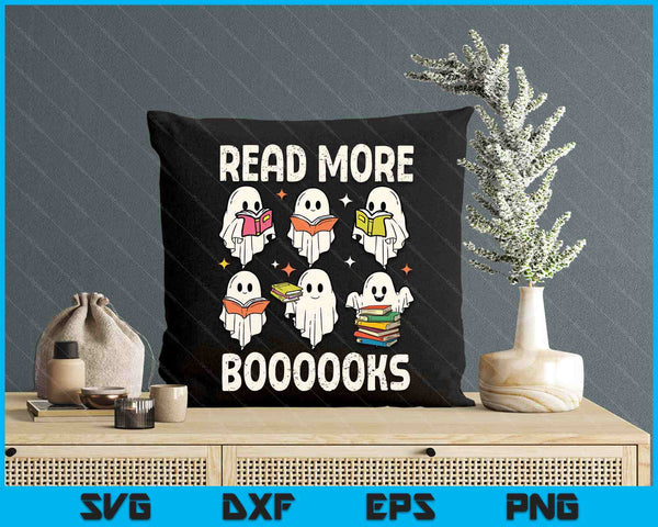 Groovy Halloween Ghost Read More Boooooks Librarian Teacher SVG PNG Digital Printable Files