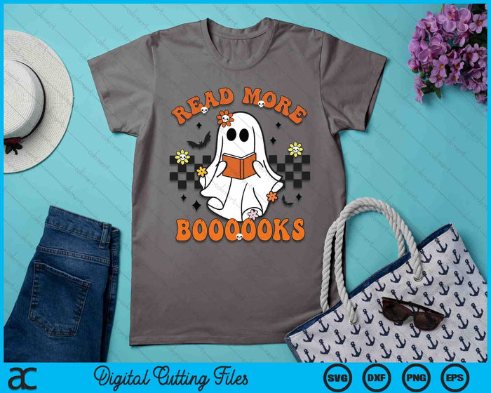 Groovy Halloween Read More Books Ghost Teacher Halloween SVG PNG Digital Cutting Files