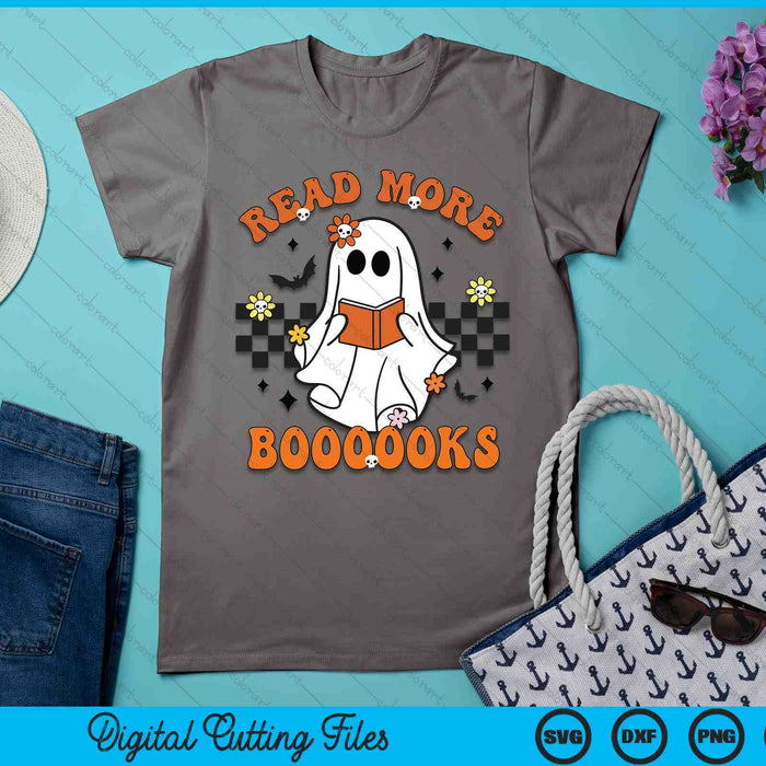 Groovy Halloween Read More Books Ghost Teacher Halloween SVG PNG Digital Cutting Files