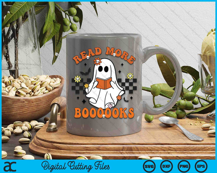 Groovy Halloween Read More Books Ghost Teacher Halloween SVG PNG Digital Cutting Files