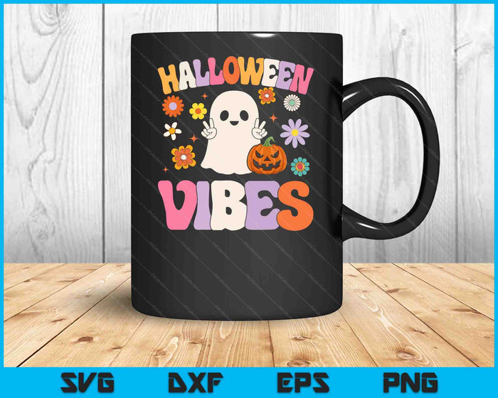 Groovy Halloween Vibes Costume Ghost Pumpkin SVG PNG Digital Cutting Files