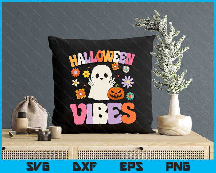 Groovy Halloween Vibes Costume Ghost Pumpkin SVG PNG Digital Cutting Files