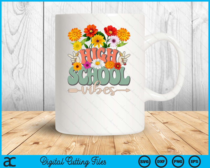 Groovy Hippie Wildflower High school Vibes Teachers Girls Kids SVG PNG Digital Cutting Files