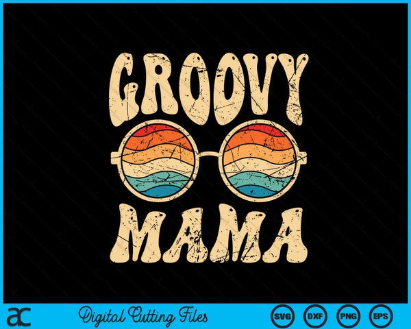 Groovy Mama 70s esthetische nostalgie jaren 1970 SVG PNG digitale afdrukbare bestanden