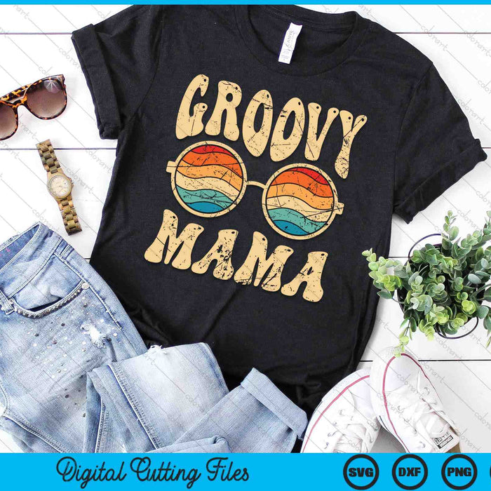 Groovy Mama 70s esthetische nostalgie jaren 1970 SVG PNG digitale afdrukbare bestanden