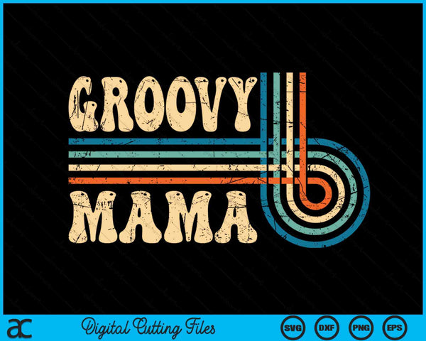 Groovy Mama 70s esthetische nostalgie jaren 1970 Vintage Groovy SVG PNG snijden afdrukbare bestanden