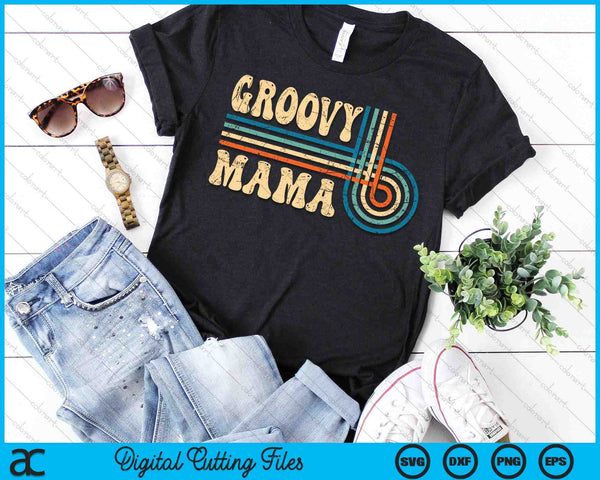Groovy Mama 70s esthetische nostalgie jaren 1970 Vintage Groovy SVG PNG snijden afdrukbare bestanden