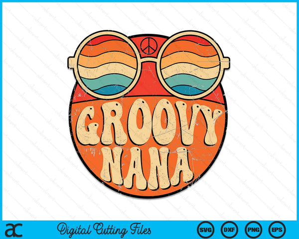 Groovy Nana 70s esthetische nostalgie jaren 1970 Vintage SVG PNG snijden afdrukbare bestanden