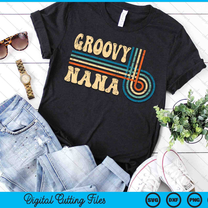 Groovy Nana 70s esthetische nostalgie jaren 1970 Vintage Groovy SVG PNG snijden afdrukbare bestanden