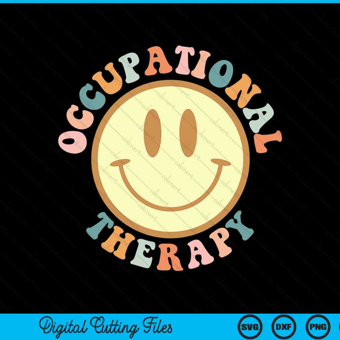 Groovy occupational therapy smiley face SVG cut file