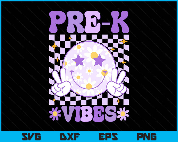 Groovy Pre-K Vibes Back to School Pre-K Teacher SVG PNG Digital Printable Files