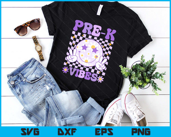 Groovy Pre-K Vibes Back to School Pre-K Teacher SVG PNG Digital Printable Files