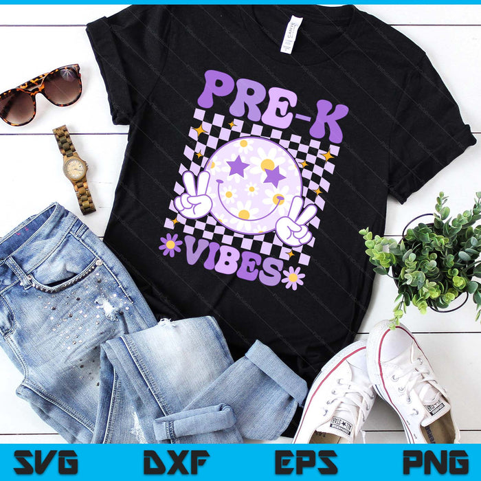 Groovy Pre-K Vibes Back to School Pre-K Teacher SVG PNG Digital Printable Files