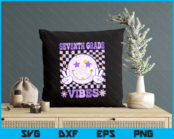 Groovy Seventh Grade Vibes Back to School 7th Grade Teacher SVG PNG Digital Printable Files