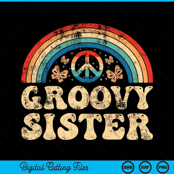 Groovy sister 70s aesthetic nostalgia 1970's retro SVG cut file