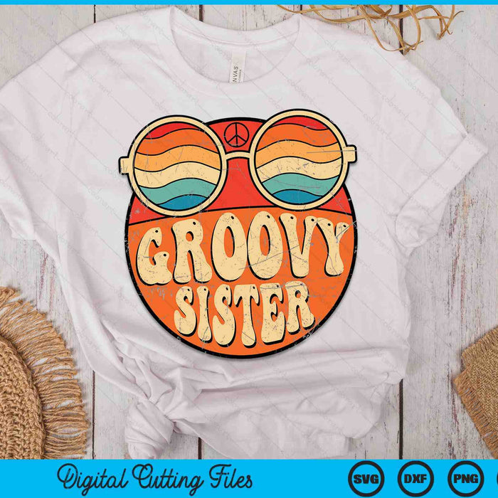 Groovy Sister jaren '70 Esthetische Nostalgie Jaren 1970 Vintage SVG PNG Snijden afdrukbare bestanden