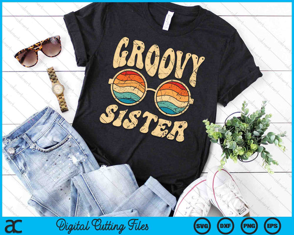 Groovy Sister jaren '70 Esthetische Nostalgie jaren 1970 SVG PNG Digitale afdrukbare bestanden