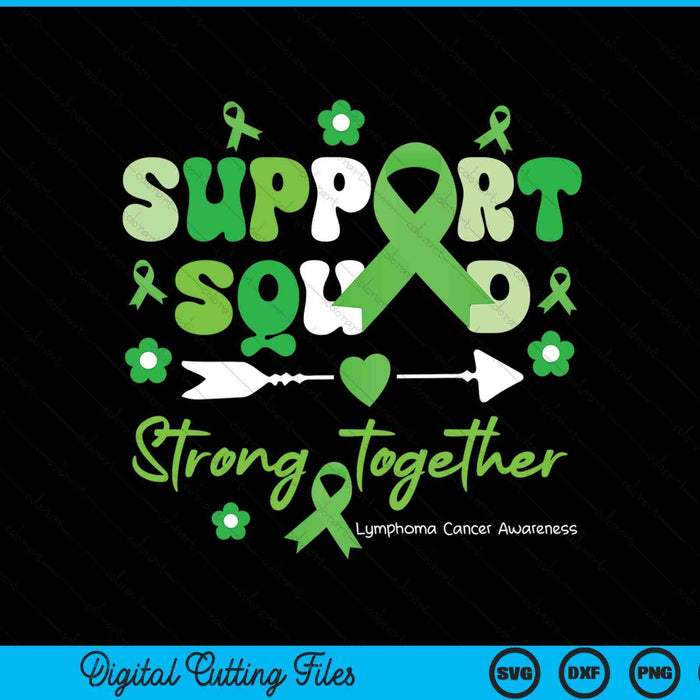Groovy support squad green ribbon lymphoma cancer awareness SVG cut file