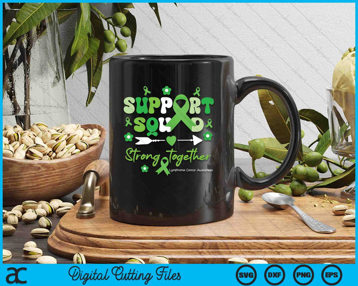 Groovy Support Squad Green Ribbon Lymphoma Cancer Awareness SVG PNG Digital Printable Files