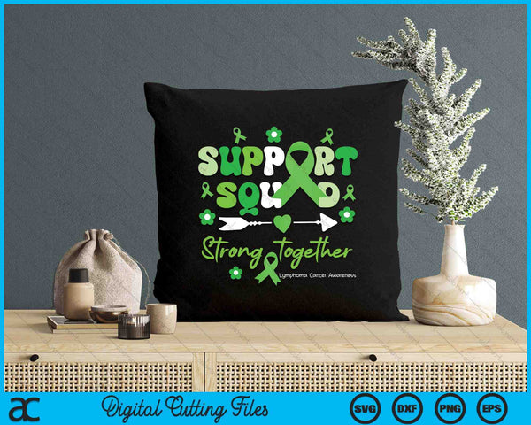 Groovy Support Squad Green Ribbon Lymphoma Cancer Awareness SVG PNG Digital Printable Files