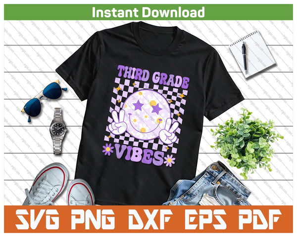 Back To School Third Grade Vibes SVG PNG Cutting Files