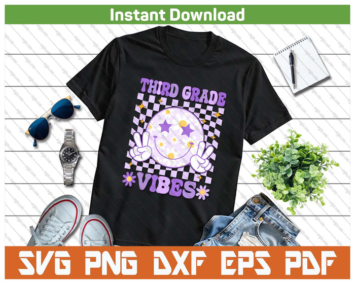 Back To School Third Grade Vibes SVG PNG Cutting Files