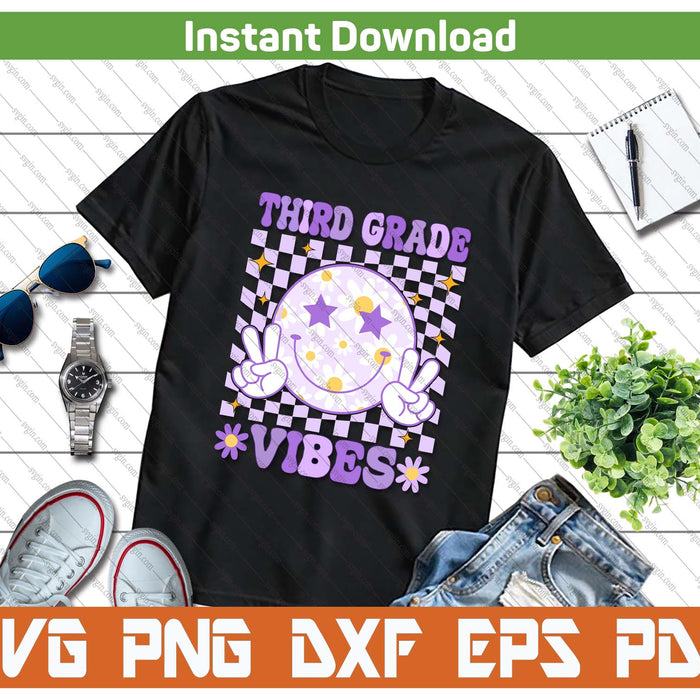 Back To School Third Grade Vibes SVG PNG Cutting Files