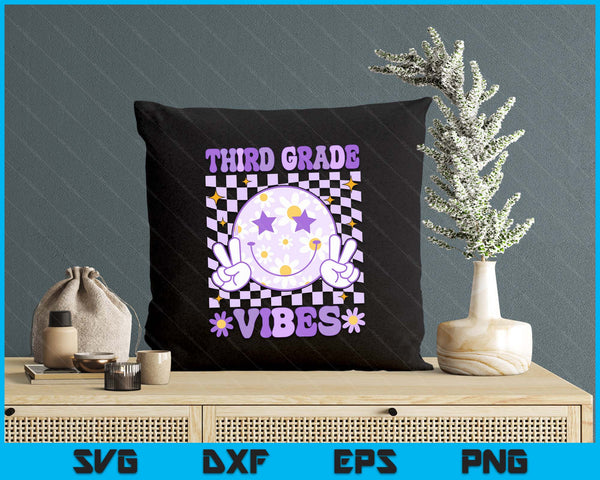 Groovy Third Grade Vibes Back To School 3rd Grade Teacher SVG PNG Digital Printable Files