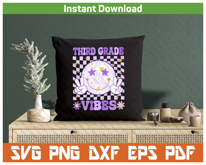 Back To School Third Grade Vibes SVG PNG Cutting Files