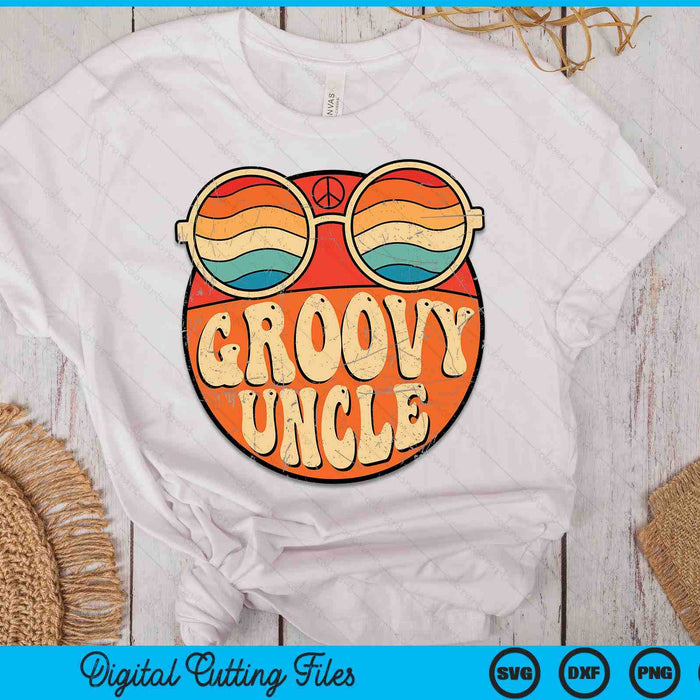 Groovy Uncle 70s Aesthetic Nostalgia 1970's Vintage SVG PNG Cutting Printable Files